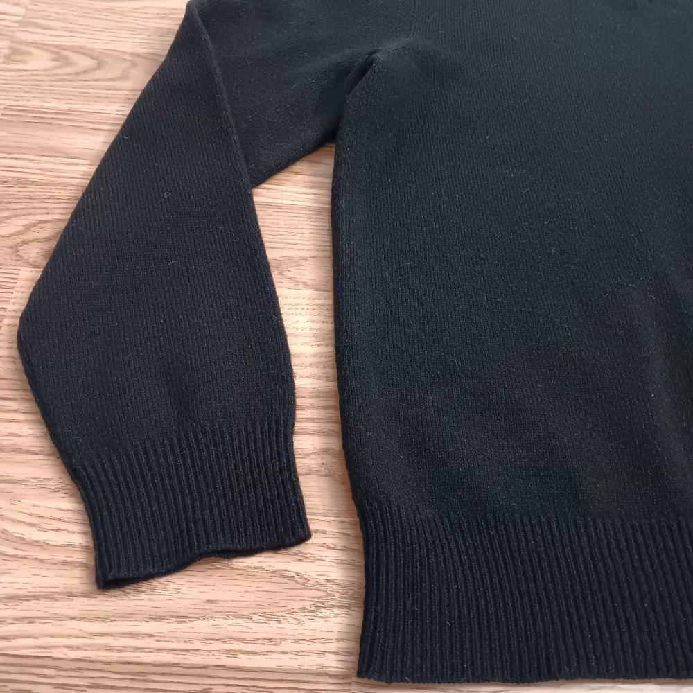 Polo Ralph Lauren XL Men's Large V-Neck Black Sweater Lambswool Classic Preppy - Picture 5 of 7